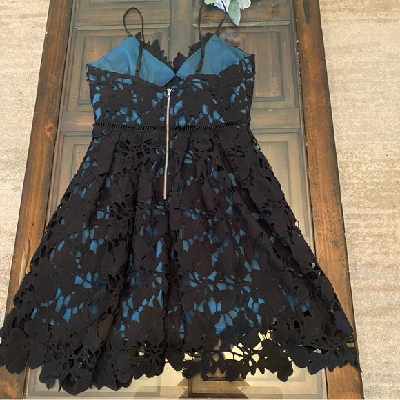 Romeo Juliet Couture Teal and Black Lace Dress size M - Picture 14 of 15
